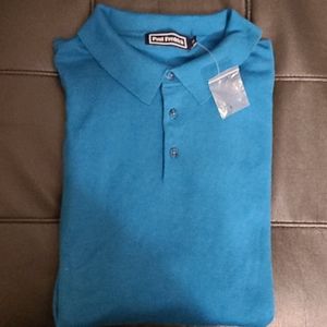 New Paul Fredrick Collared Sweater Silk Cotton